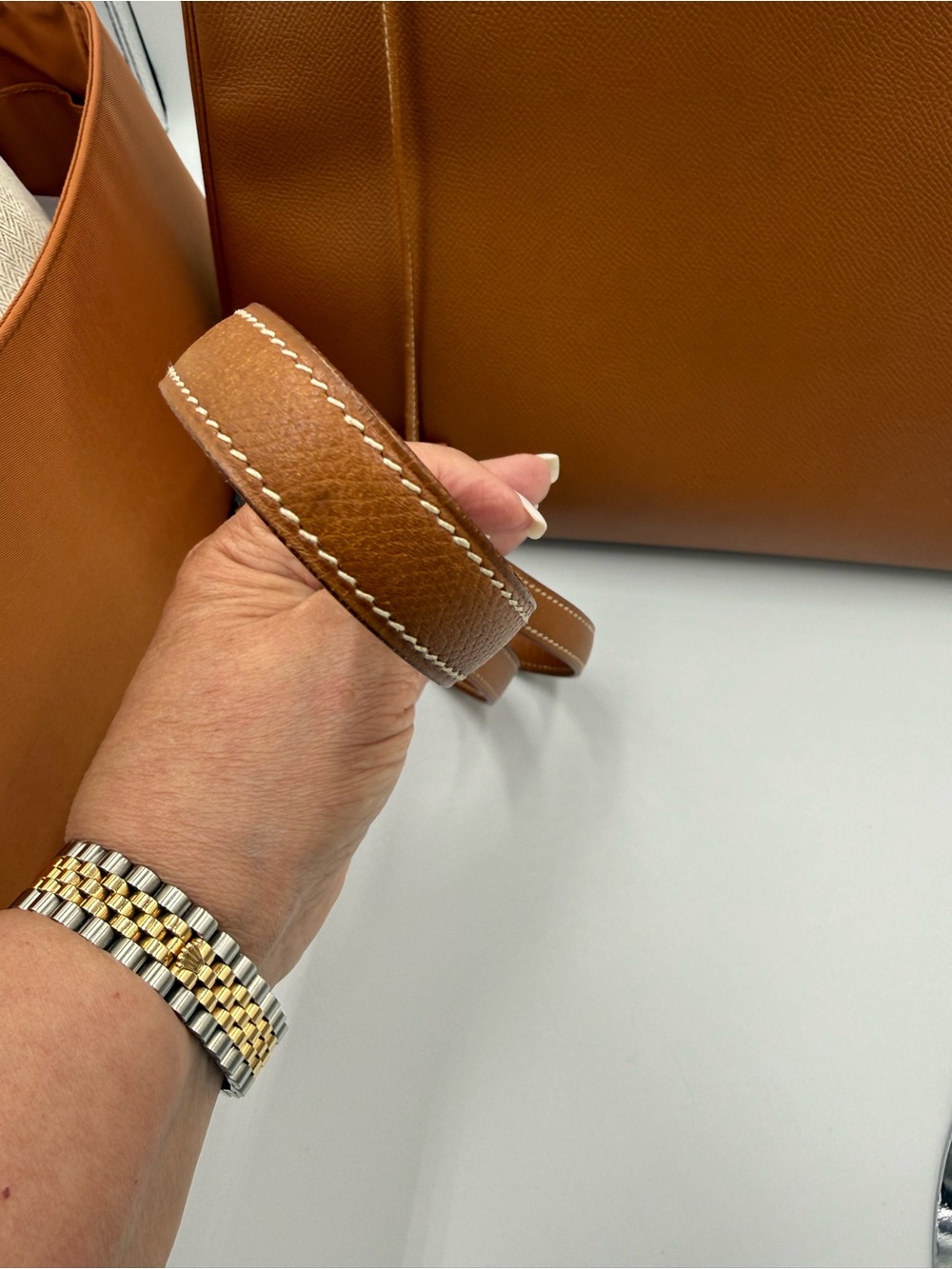 Hermes Kelly 35 Togo Gold Leather Top-Handle Satchel with Gold Hardware - Picture 12 of 16